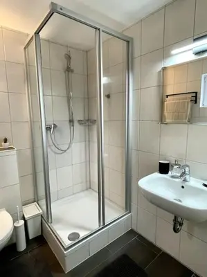 Ein Badezimmer in der Unterkunft Gemütliche Wohnung in ruhigem Wohngebiet