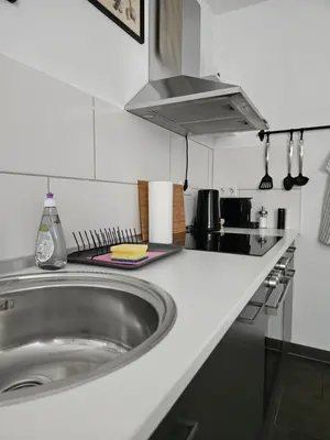 Küche/Küchenzeile in der Unterkunft Gemütliche Wohnung in ruhigem Wohngebiet
