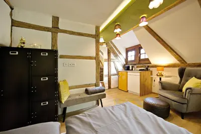 Ein Sitzbereich in der Unterkunft Zinsers Appartements im Flämmle