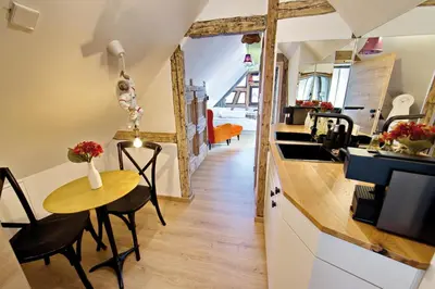 Ein Sitzbereich in der Unterkunft Zinsers Appartements im Flämmle