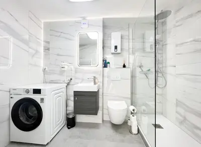 Ein Badezimmer in der Unterkunft Schickes Apartment in City Lage B7