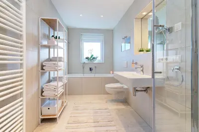 Ein Badezimmer in der Unterkunft Blumen(t)raum Ferienwohnung 2