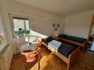 Ein Sitzbereich in der Unterkunft Hochparterre für 4 Personen