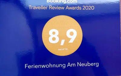 Ein Zertifikat, Auszeichnung, Logo oder anderes Dokument, das in der Unterkunft Ferienwohnung Am Neuberg ausgestellt ist