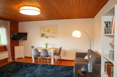 Ein Sitzbereich in der Unterkunft Ferienhaus Auszeit