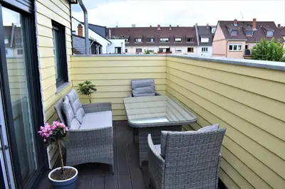 Ein Balkon oder eine Terrasse in der Unterkunft Heiligenbergblick