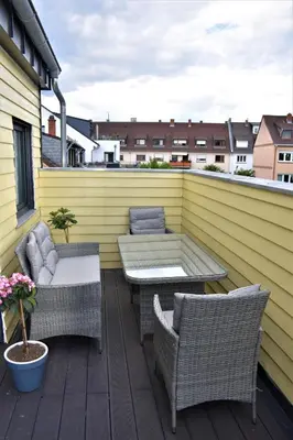 Ein Balkon oder eine Terrasse in der Unterkunft Heiligenbergblick