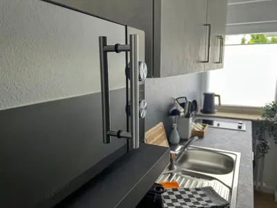 Küche/Küchenzeile in der Unterkunft M&D Apartments nähe Volkspark mit Balkon - Netflix - Küche