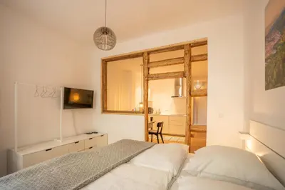 Ein Bett oder Betten in einem Zimmer der Unterkunft Klein aber Fein