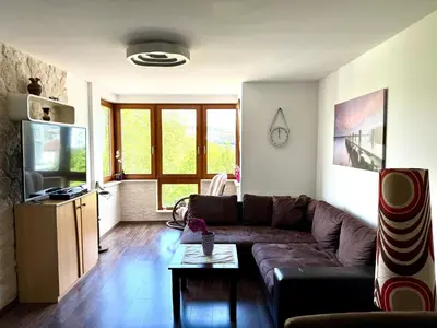 Ein Sitzbereich in der Unterkunft Goldstadt Panorama Suite - City Aparament Pforzheim