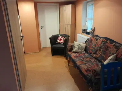 Ein Sitzbereich in der Unterkunft Ferienwohnung Camino
