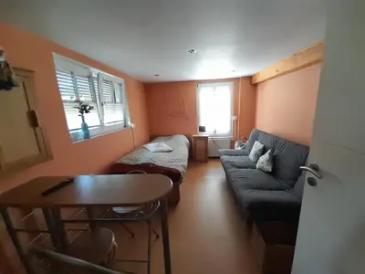 Ein Sitzbereich in der Unterkunft Ferienwohnung Camino