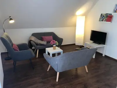 TV/Unterhaltungsangebot in der Unterkunft Ferienwohnung Villa Südpfalz mit Fernblick