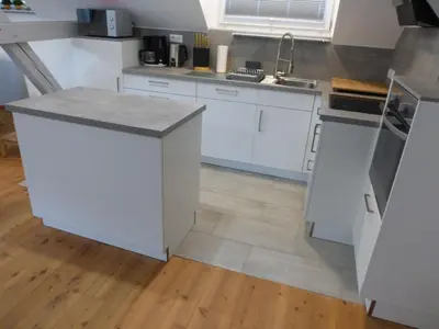 Küche/Küchenzeile in der Unterkunft Ferienwohnung Färberloft