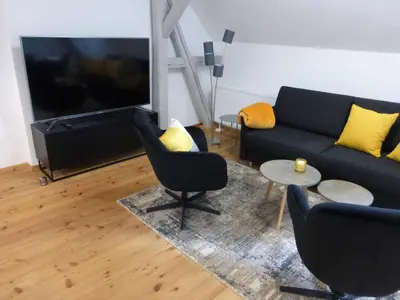 TV/Unterhaltungsangebot in der Unterkunft Ferienwohnung Färberloft