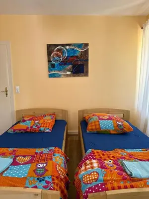 Ein Bett oder Betten in einem Zimmer der Unterkunft Burgfreiheit