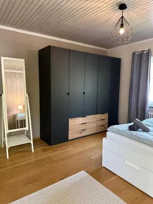 Ein Bett oder Betten in einem Zimmer der Unterkunft Gemütliche Wohnung Karlsruhe