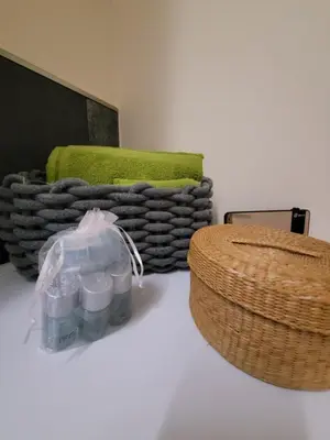 Ein Sitzbereich in der Unterkunft Ferienwohnung Riesling