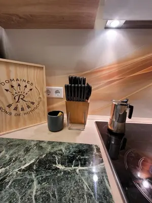 Küche/Küchenzeile in der Unterkunft Ferienwohnung Riesling