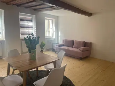 Ein Sitzbereich in der Unterkunft GetAway in Eberbach im Odenwald nahe Heidelberg