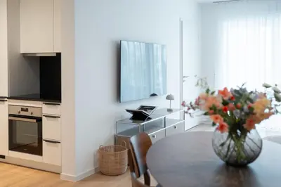 Küche/Küchenzeile in der Unterkunft SCHÖNTALHAUS City Apartments mit Balkon