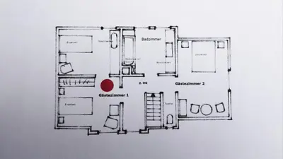 Grundriss der Unterkunft Zimmer mit zwei Räumen