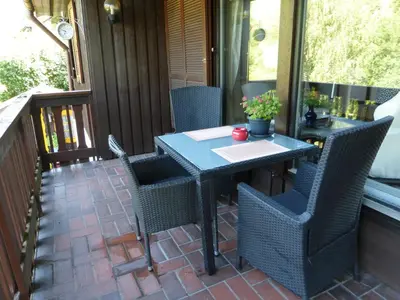 Ein Balkon oder eine Terrasse in der Unterkunft Ferienwohnungen Tannenhof