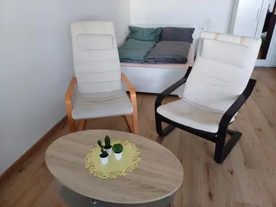 Ein Sitzbereich in der Unterkunft feel-good-appartements