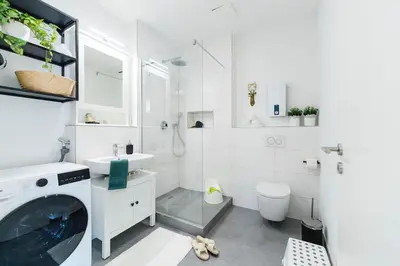 Ein Badezimmer in der Unterkunft Appartio-80qm-ländlich-luxuriös