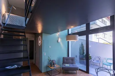 Ein Sitzbereich in der Unterkunft Fancy Loft mit Traumblick