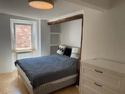 Ein Bett oder Betten in einem Zimmer der Unterkunft Tiny GetAway in Eberbach im Odenwald bei Heidelberg