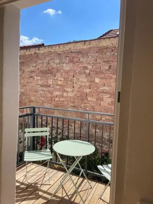 Ein Balkon oder eine Terrasse in der Unterkunft Tiny GetAway in Eberbach im Odenwald bei Heidelberg
