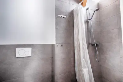 Ein Badezimmer in der Unterkunft Pension Weinsberger Tal