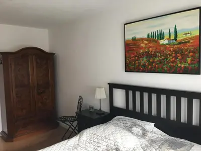 Ein Bett oder Betten in einem Zimmer der Unterkunft Ferienwohnung Familie David