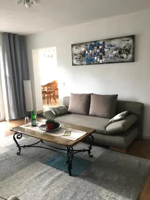 Ein Sitzbereich in der Unterkunft Ferienwohnung Familie David