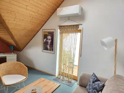 Ein Sitzbereich in der Unterkunft Ferienwohnung in Worms