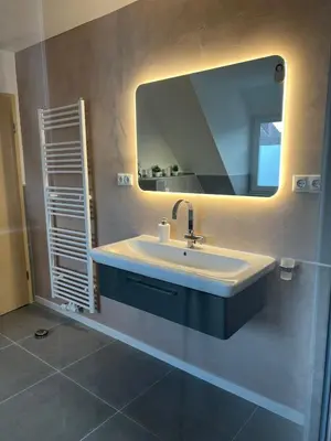 Ein Badezimmer in der Unterkunft 2-Zimmer-Apartment mit Küche und Bad im Landhaus in Ortsrandlage