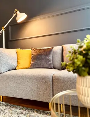Ein Sitzbereich in der Unterkunft Stadthaus Neckarsulm serviced apartments - Stadthaus Schrade
