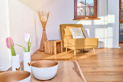 Ein Sitzbereich in der Unterkunft Lichtdurchflutetes Traum-Loft mit Panoramablick