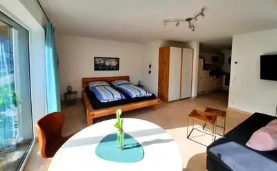 TV/Unterhaltungsangebot in der Unterkunft Ferienappartement am Slevogtweg