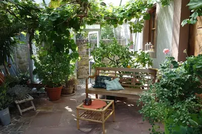 Ein Garten an der Unterkunft Traumblick Rebenmeer