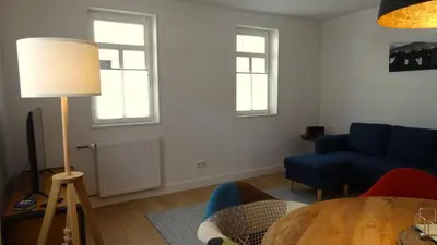 Ein Sitzbereich in der Unterkunft Das Schindelhaus
