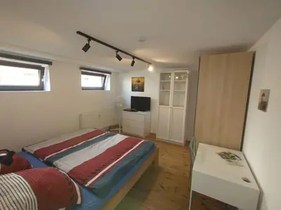 Ein Bett oder Betten in einem Zimmer der Unterkunft Schicke hundefreundliche Wohnung