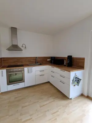 Küche/Küchenzeile in der Unterkunft Ferienwohnung Rosenblüte