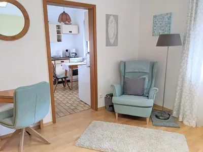 Ein Sitzbereich in der Unterkunft Ferienwohnung Fischer