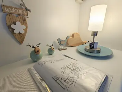 Ein Bett oder Betten in einem Zimmer der Unterkunft Ferienwohnung Fischer