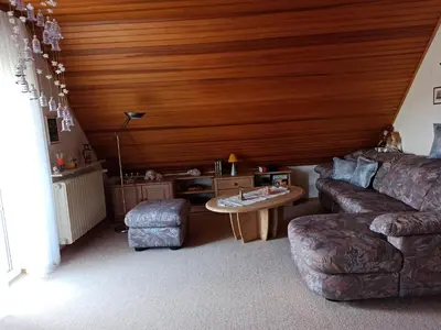 Ein Sitzbereich in der Unterkunft Ferienhaus Dinger