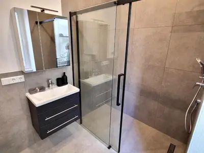 Ein Badezimmer in der Unterkunft Modernes Apartment im Zentrum von Karlsruhe