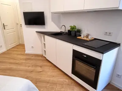 Küche/Küchenzeile in der Unterkunft Modernes Apartment im Zentrum von Karlsruhe
