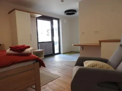 Ein Sitzbereich in der Unterkunft Einzel- Monteurzimmer barrierfrei